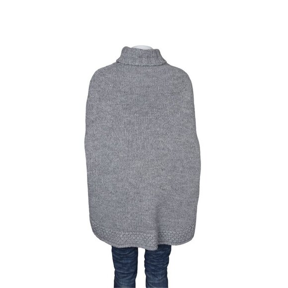 Zara Knit Turtleneck Poncho Sweater Cozy Wool Blend Size Medium - Picture 4 of 5